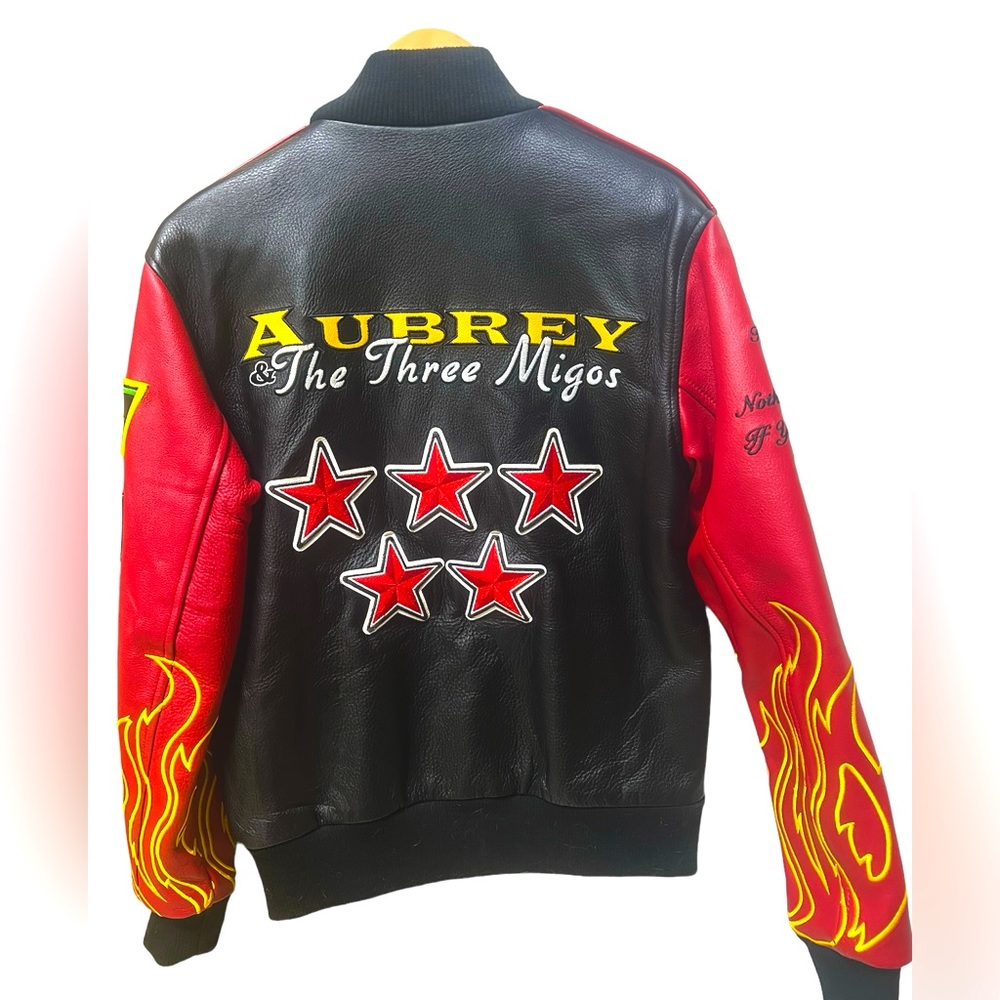OVO Aubrey and the Three Amigos tour Crew Leather Varsity Jacket